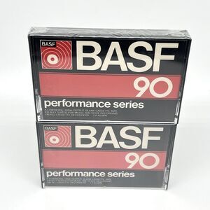 BASF 90 Performance Series BLANK Cassette Tape (Lot of 2) NEW Sealed Vintage USA